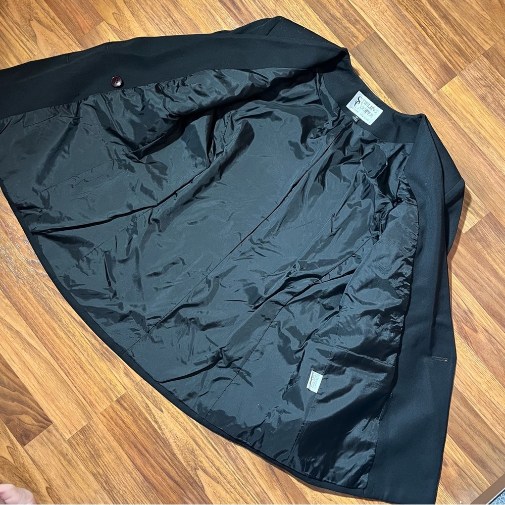 Vintage 90’s Black Blazer with Gold Buttons Vintage Black Jacket Princess Diana - Picture 6 of 11